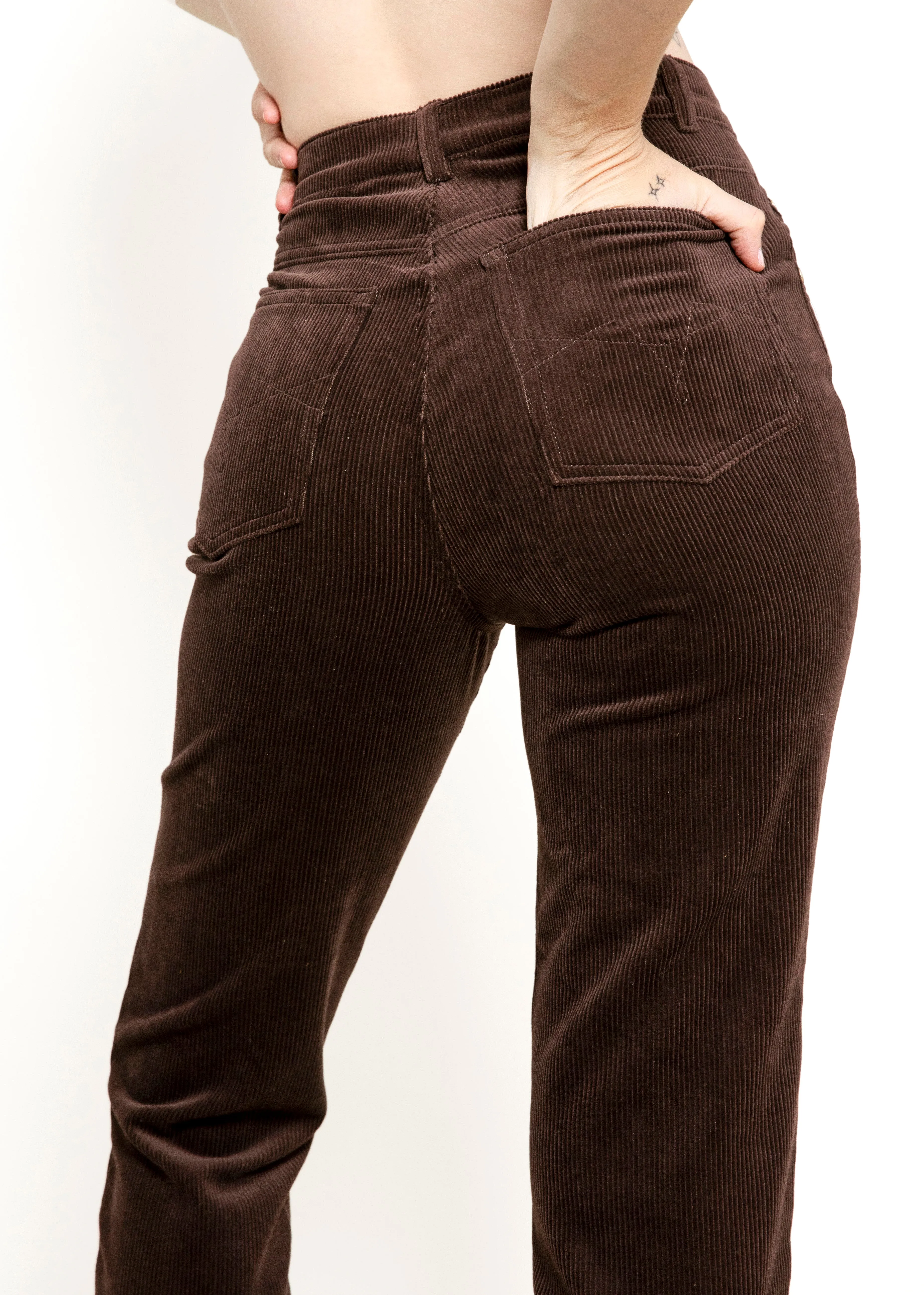 Escada Choc Brn Corduroy Pants