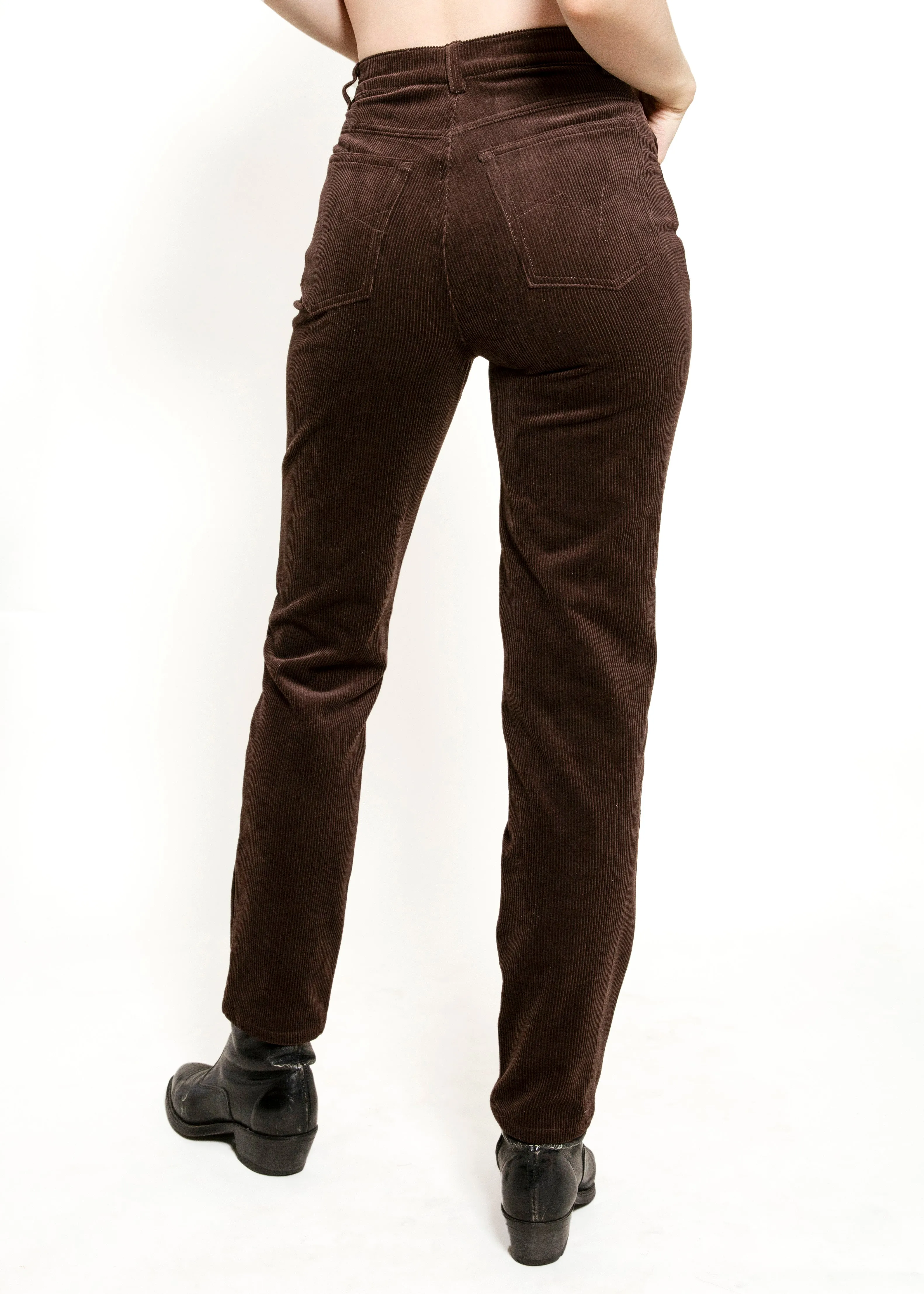Escada Choc Brn Corduroy Pants