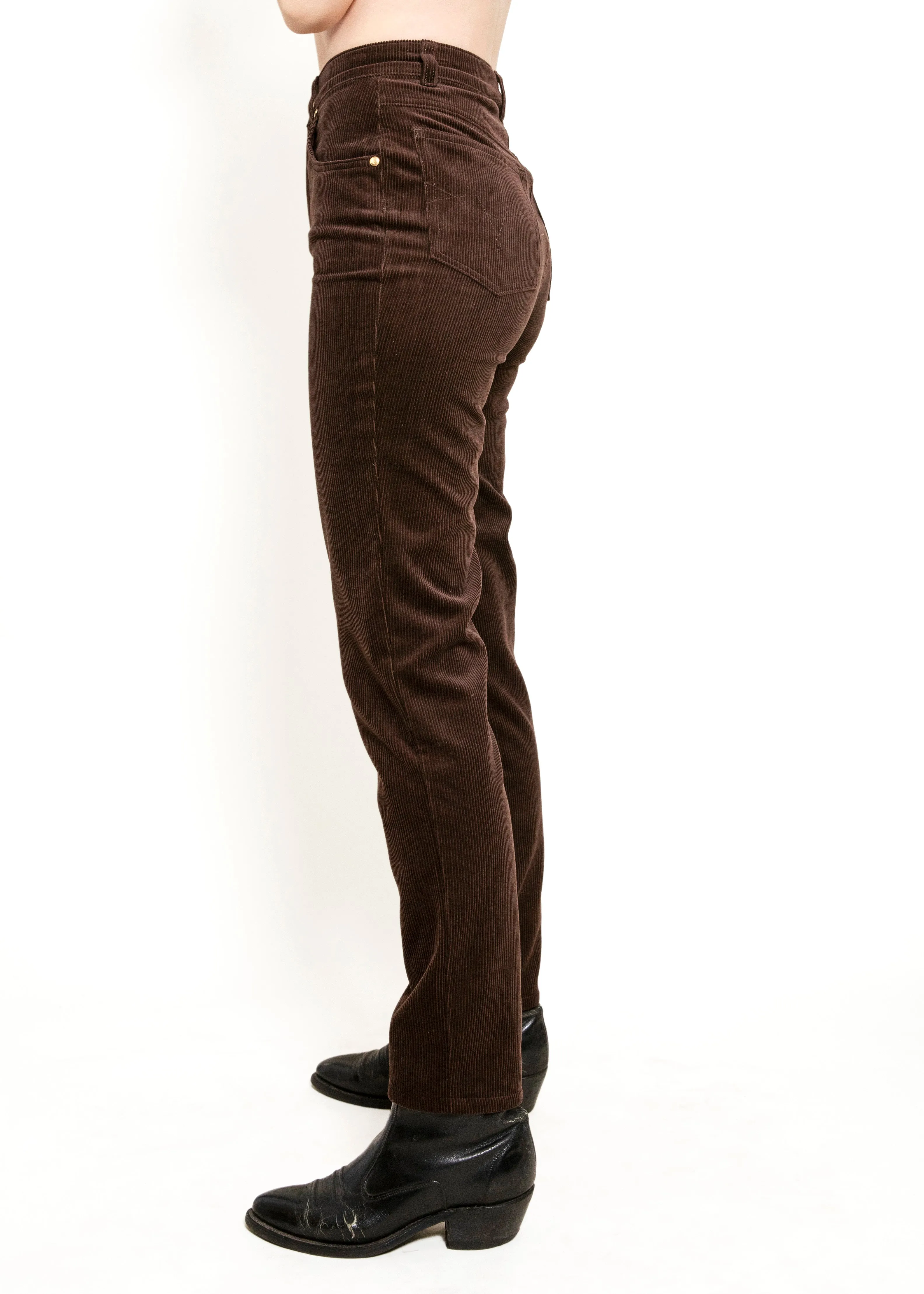 Escada Choc Brn Corduroy Pants