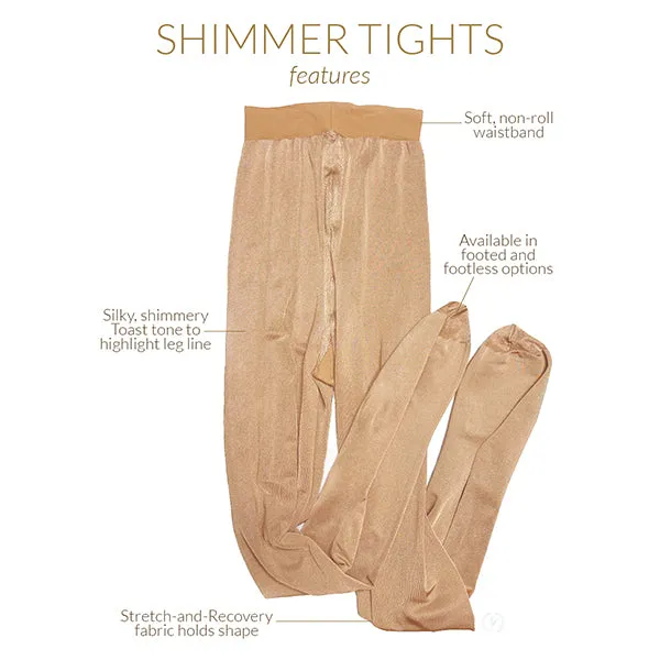 Eurotard 211C Girls Footed Shimmer Tights