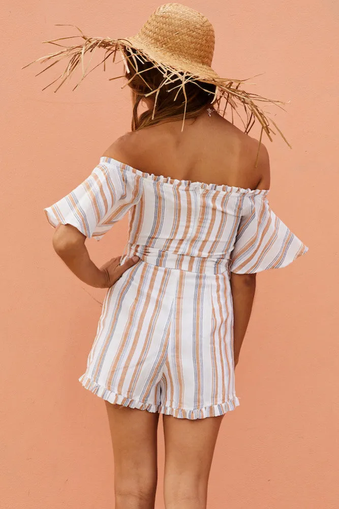Every Freckle Is A Star Romper Tan
