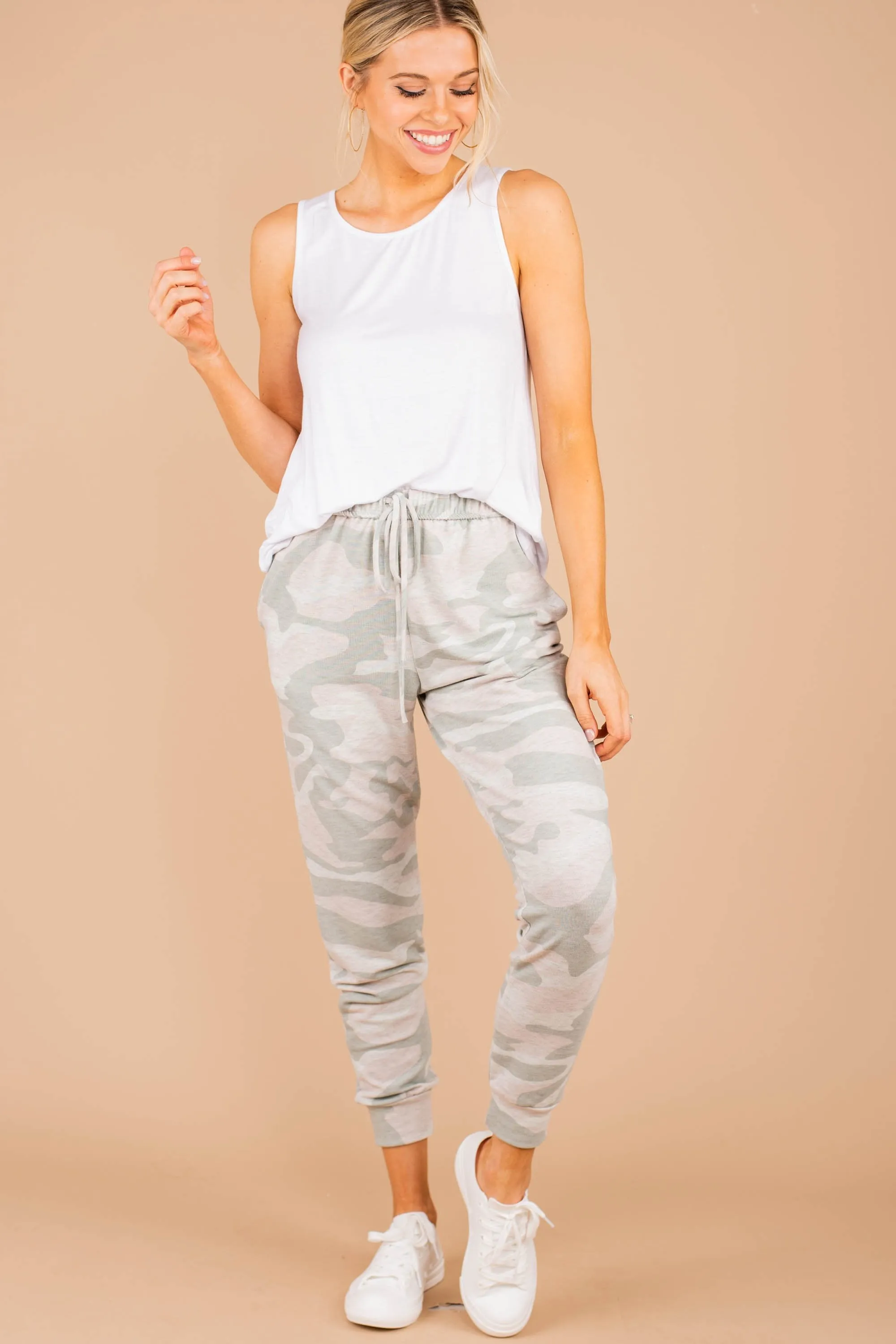 Feeling Your Best Gray Camo Joggers