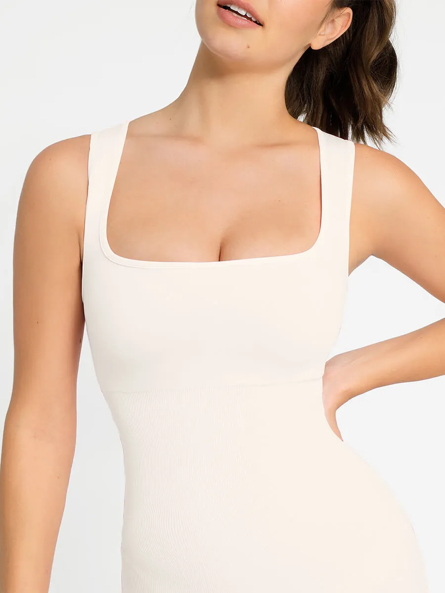 Feelingirl Square Neck Snatching Romper Outerwear Bodysuit