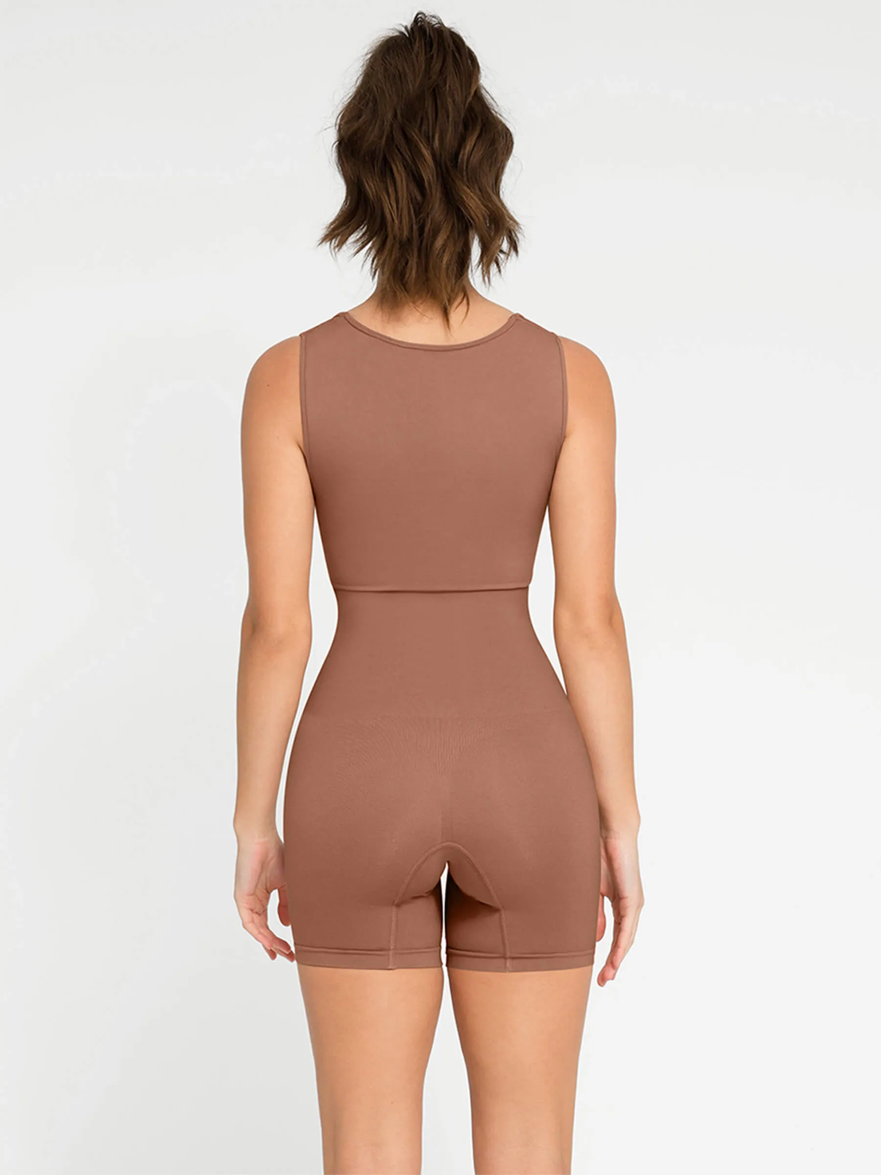 Feelingirl Square Neck Snatching Romper Outerwear Bodysuit