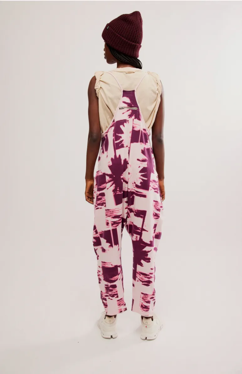 FREE PEOPLE Hot Shot Onesie Printed- Palm Beach Pink Combo