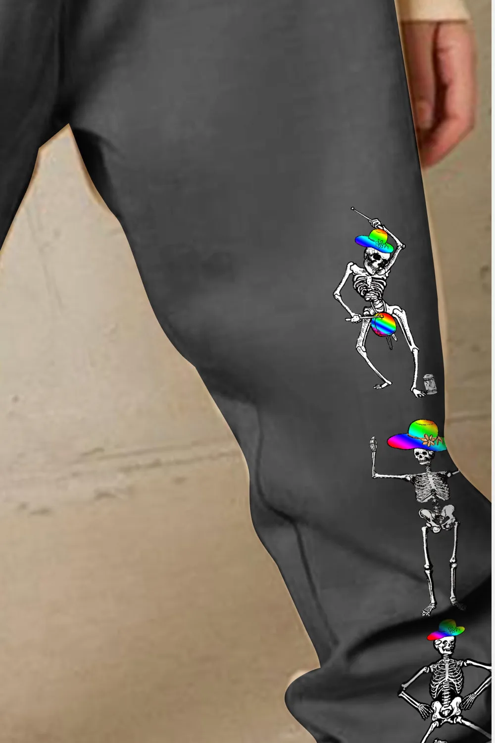 Full Size SKELETON Graphic Sweatpants