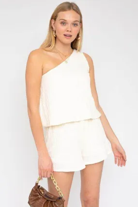 Gilli | Sleeveless One Shoulder Layered Top Romper