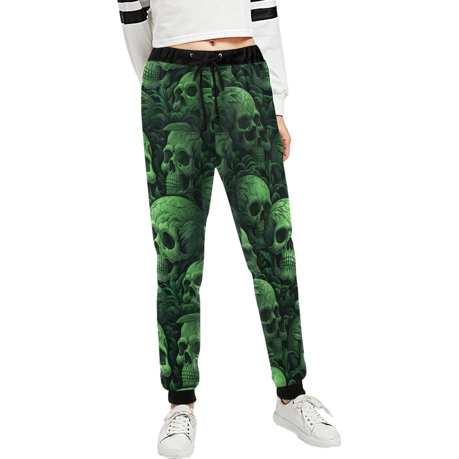 Green Skull Casual Sweatpants