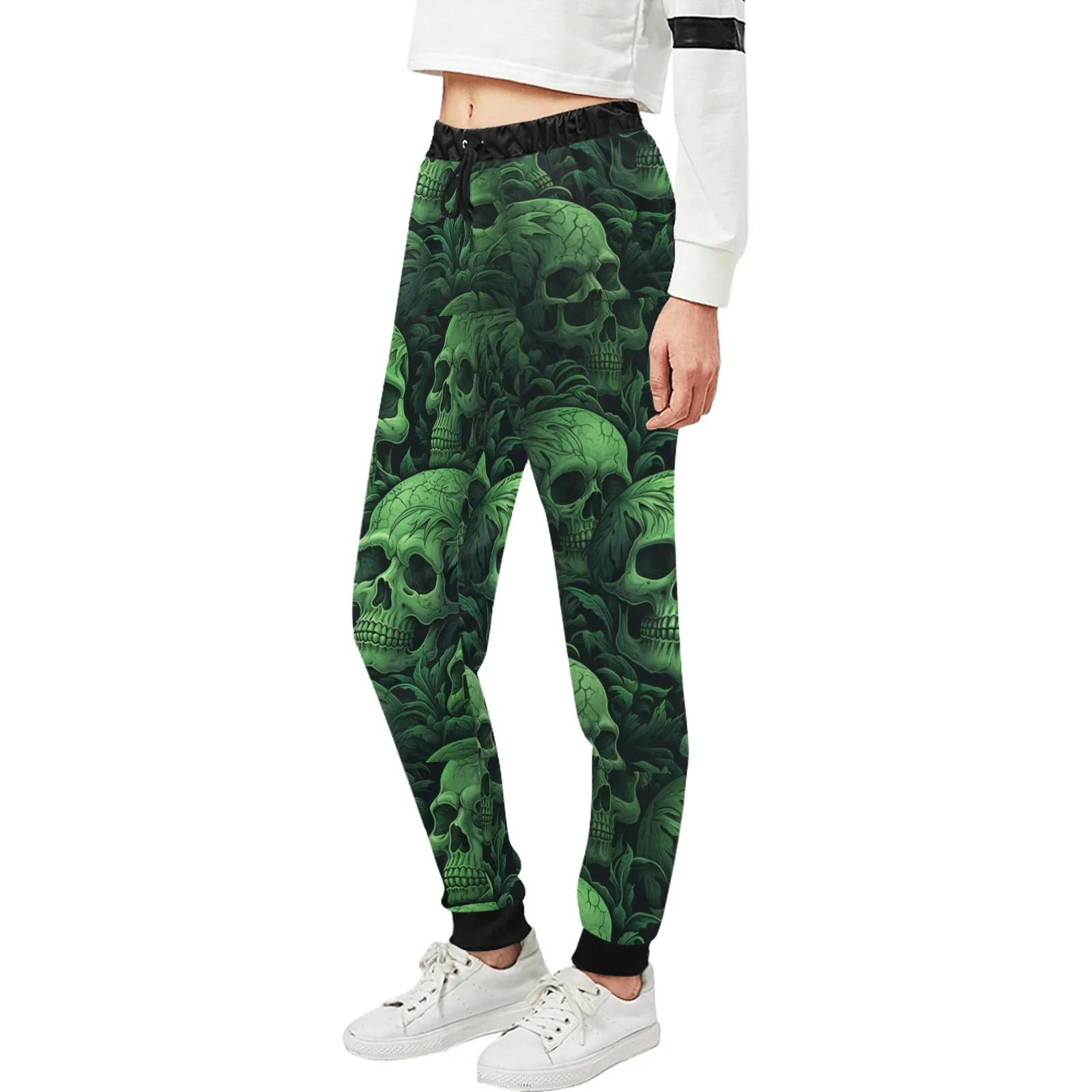 Green Skull Casual Sweatpants