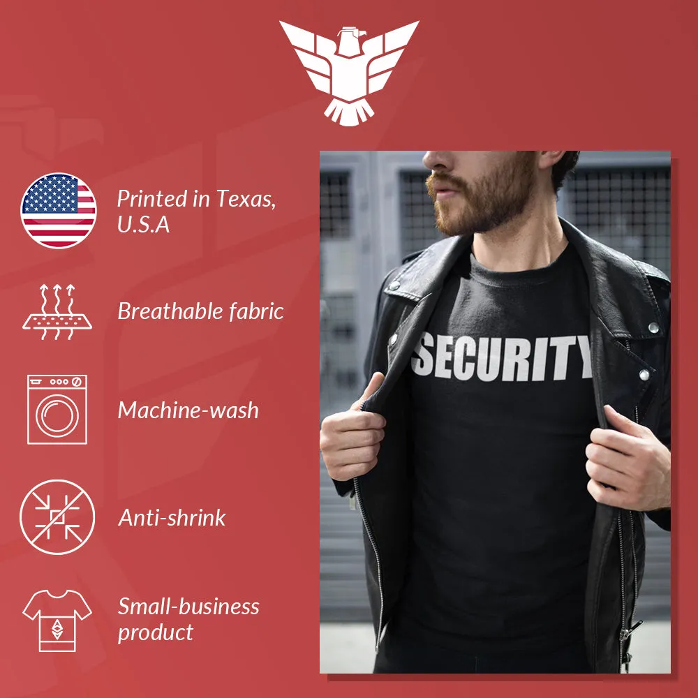 GunShowTees Security Two-Sided Event Safety Front and Back Print Shirt