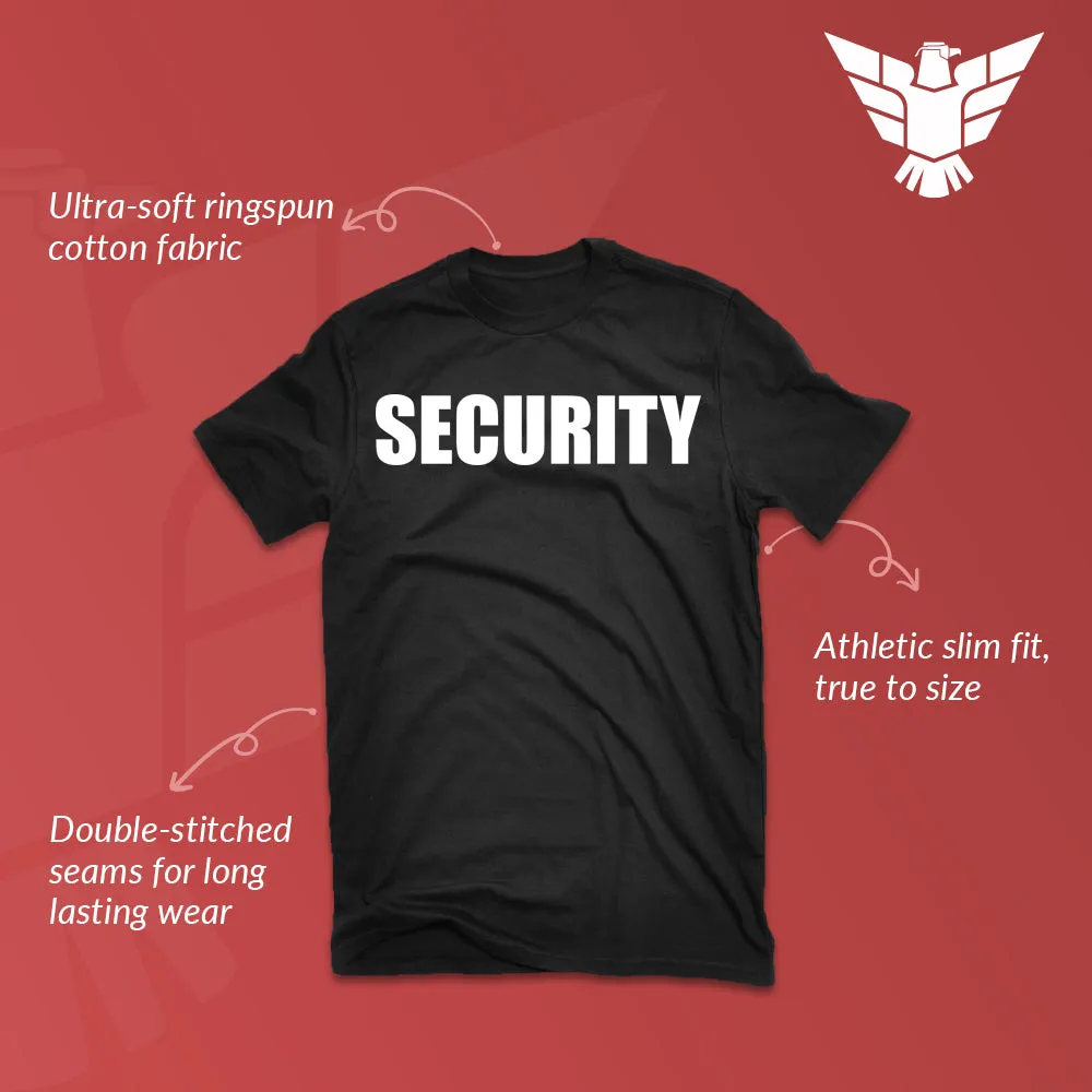 GunShowTees Security Two-Sided Event Safety Front and Back Print Shirt