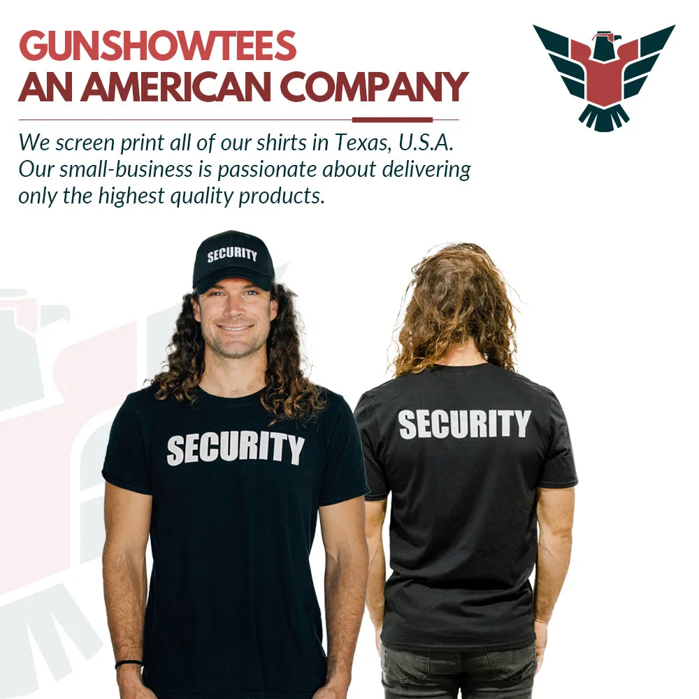 GunShowTees Security Two-Sided Event Safety Front and Back Print Shirt