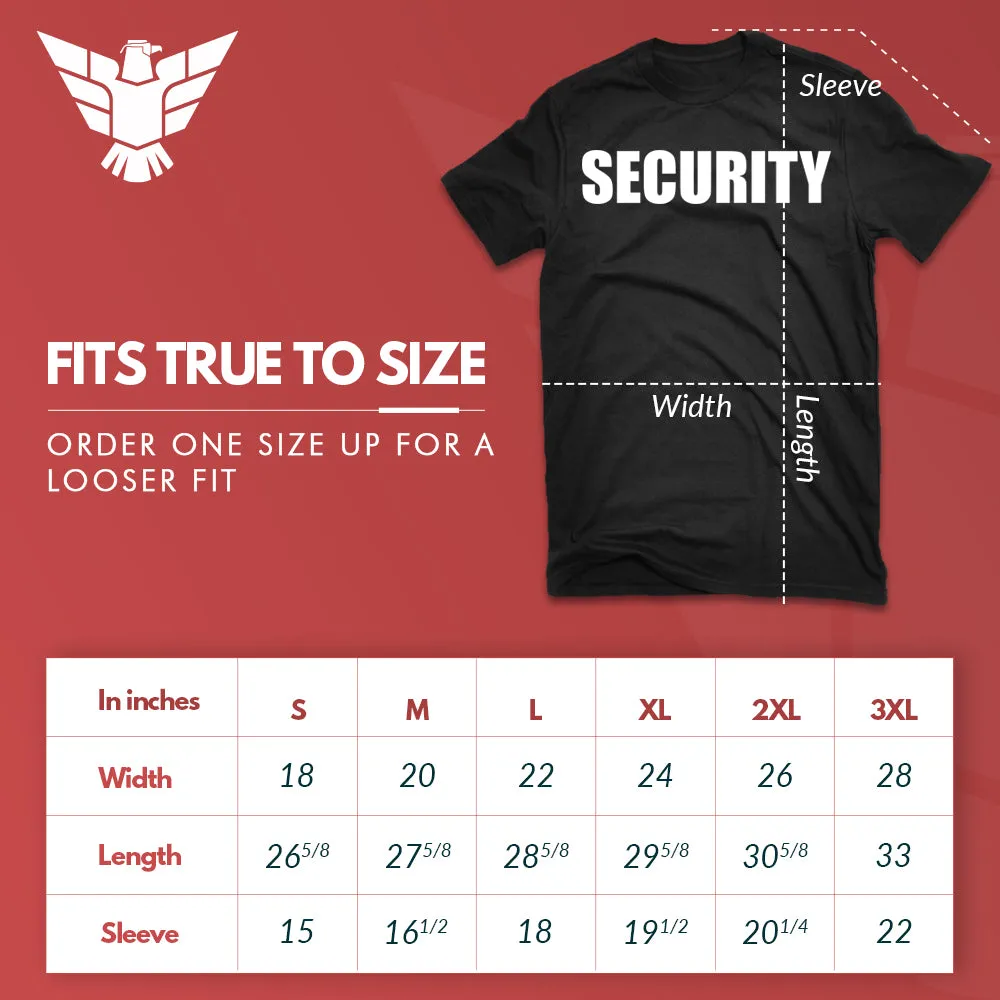 GunShowTees Security Two-Sided Event Safety Front and Back Print Shirt