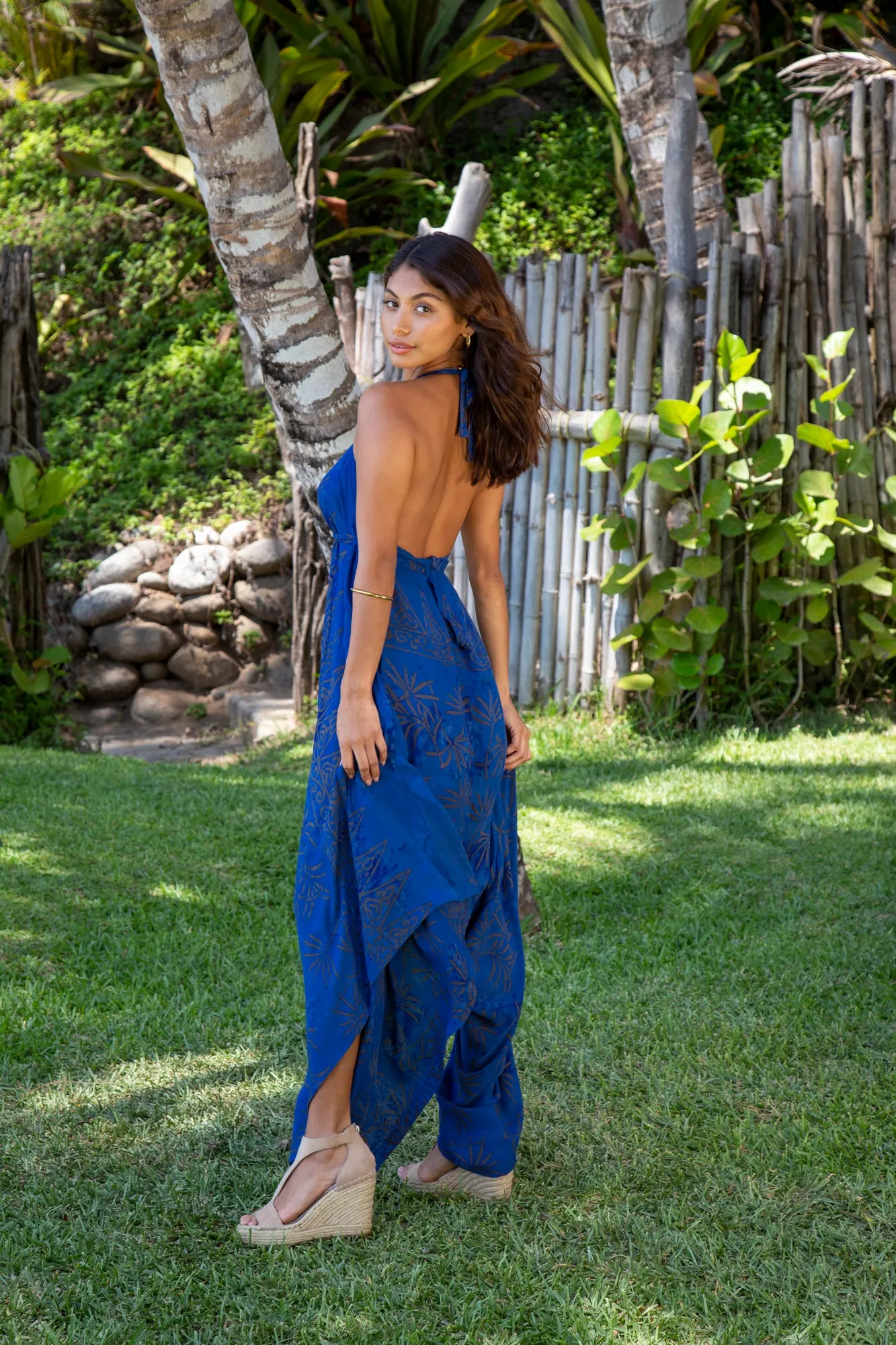 Gypsy Jumpsuit in Blue Bronze Palm