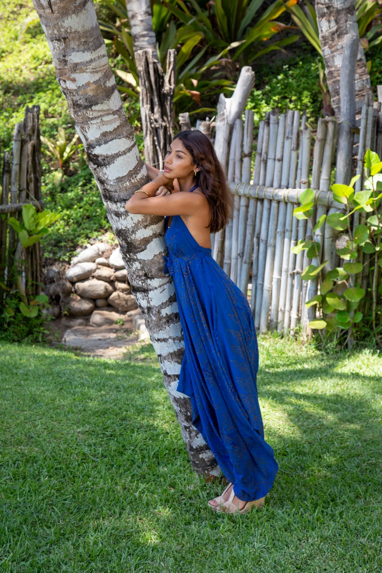 Gypsy Jumpsuit in Blue Bronze Palm
