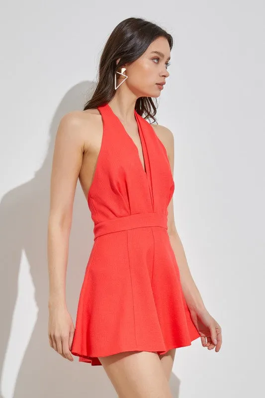 Halle Halter Neck Wide Leg Romper