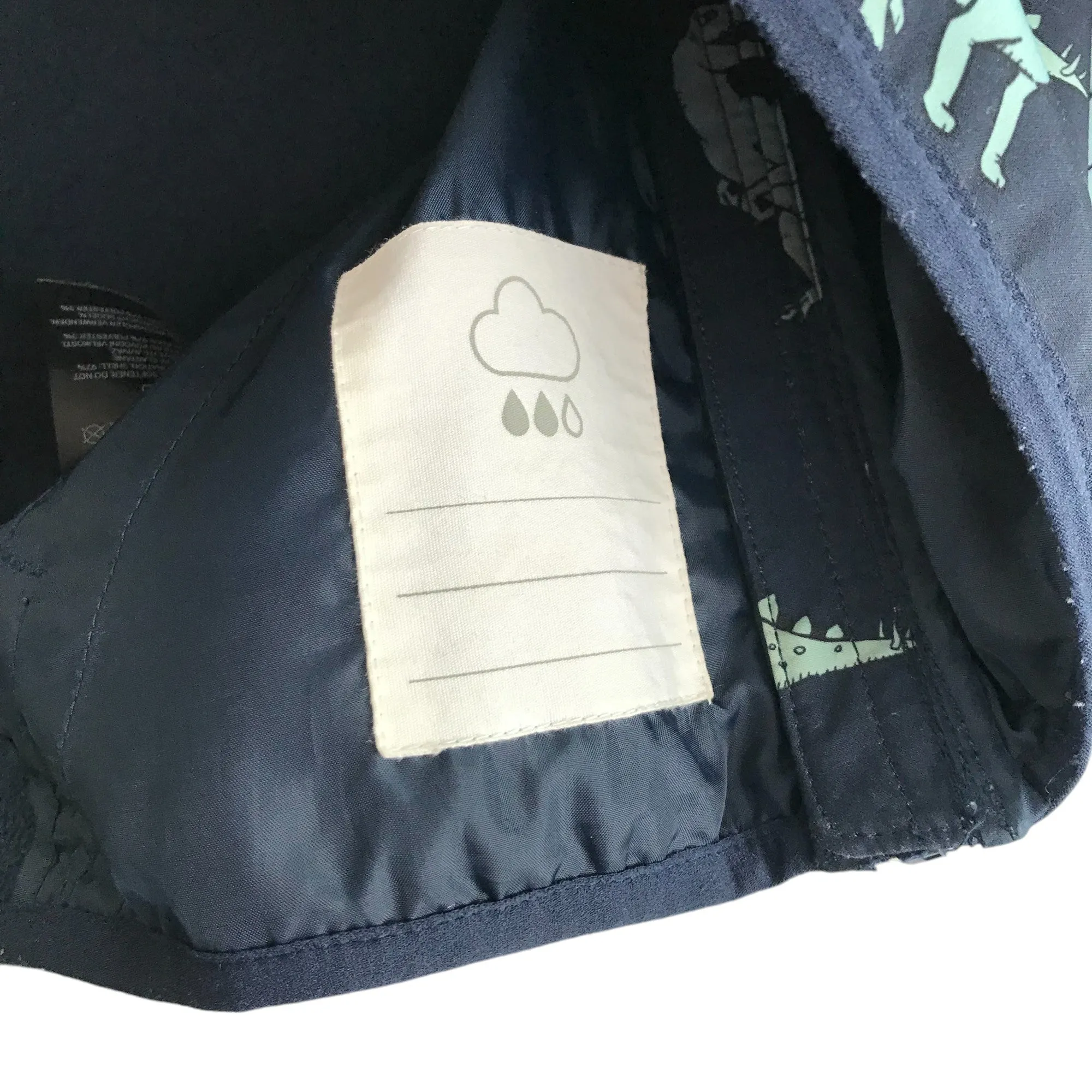 H&M light jacket 7-8 years navy blue dinosaurs fleece lined