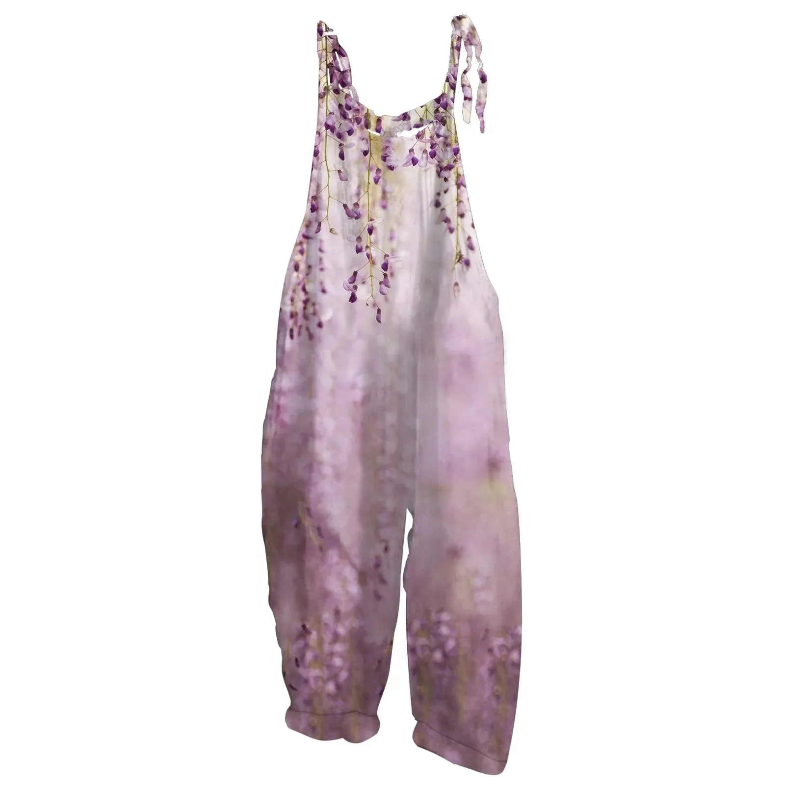 High-Quality Women's Jumpsuit Printed Casual Loose Retro Shoulder Straps Cotton And Linen Comfortable Casual Women's Jumpsuits