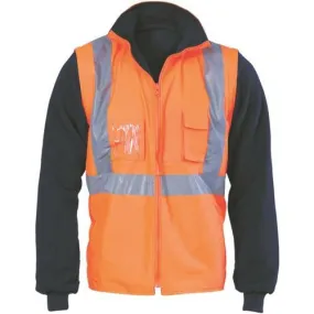 HiVis Cross Back Day/Night “4 in 1” Zip Off Sleeve Reversible Vest 3994