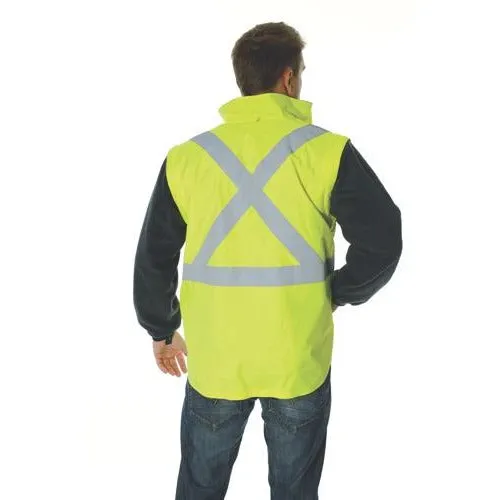 HiVis Cross Back Day/Night “4 in 1” Zip Off Sleeve Reversible Vest 3994