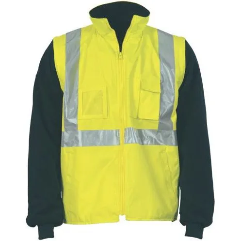 HiVis Cross Back Day/Night “4 in 1” Zip Off Sleeve Reversible Vest 3994