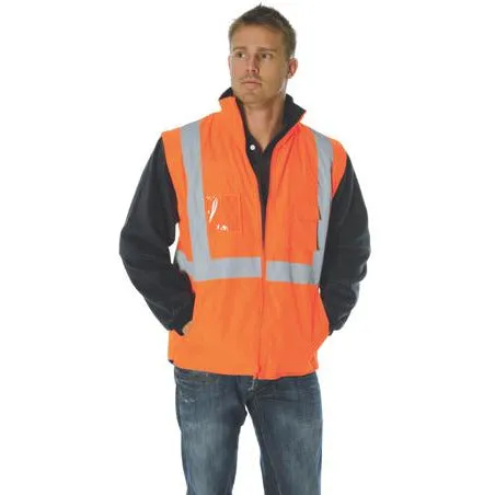 HiVis Cross Back Day/Night “4 in 1” Zip Off Sleeve Reversible Vest 3994
