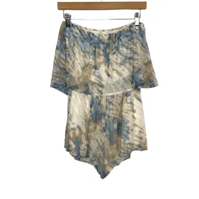 Honey Punch Tie-Dye Strapless Ruffle Romper- Size M