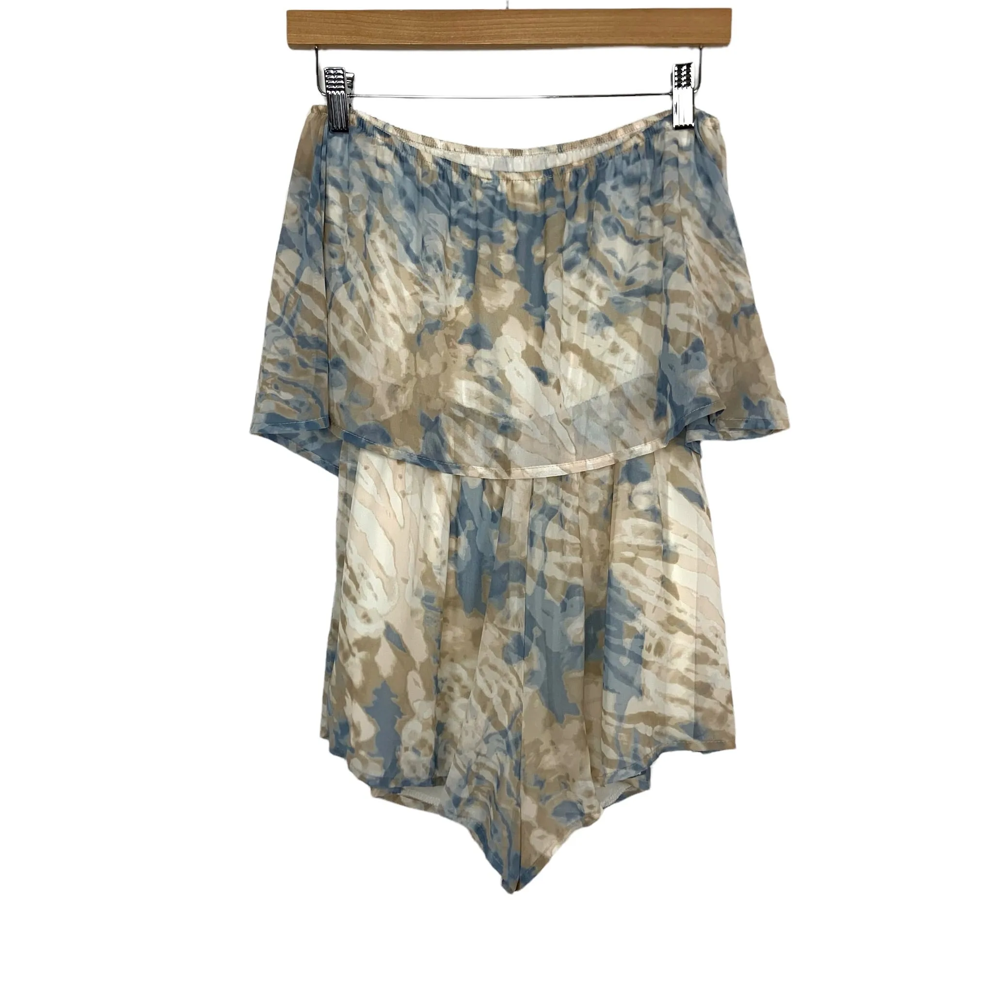 Honey Punch Tie-Dye Strapless Ruffle Romper- Size M