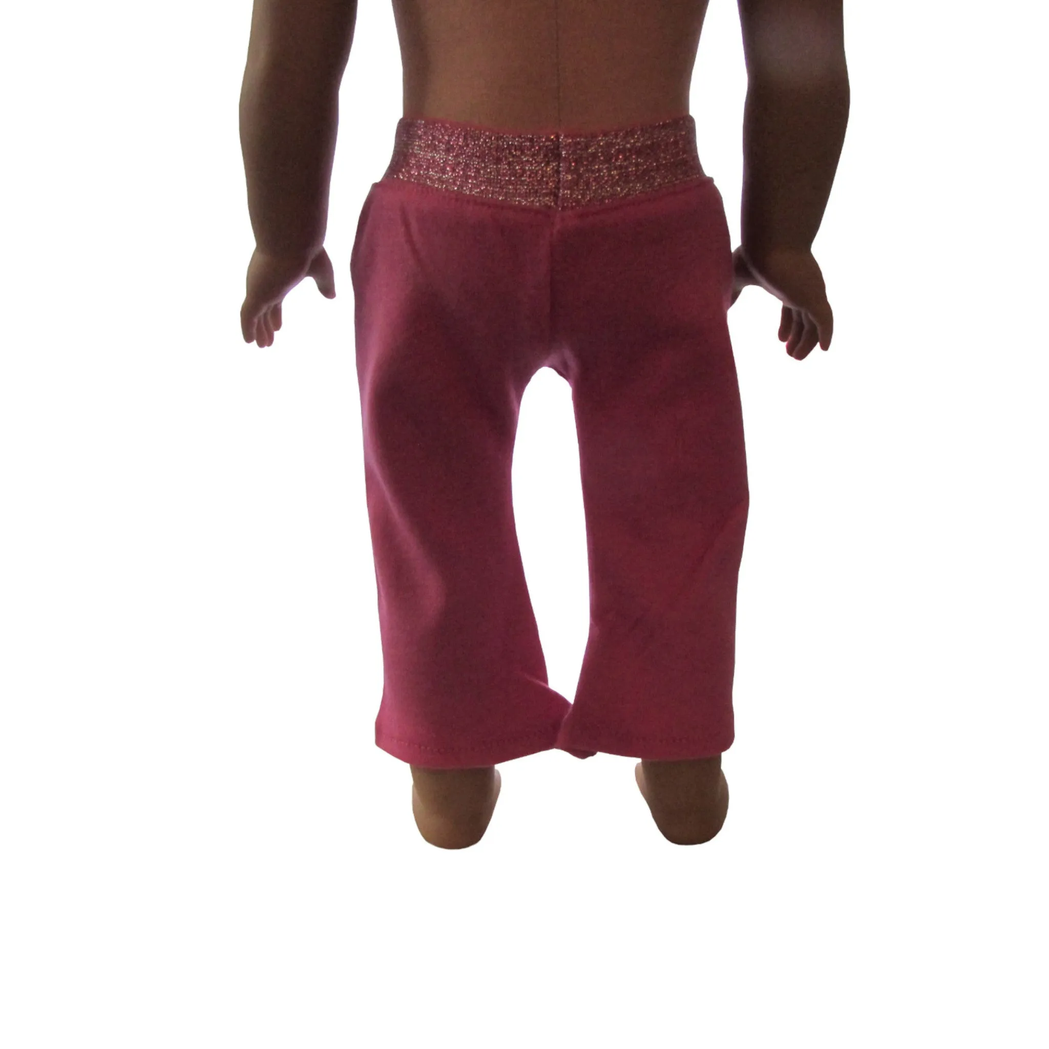 Hot Pink Yoga Pants with Rhinestone Star for 18-inch dolls