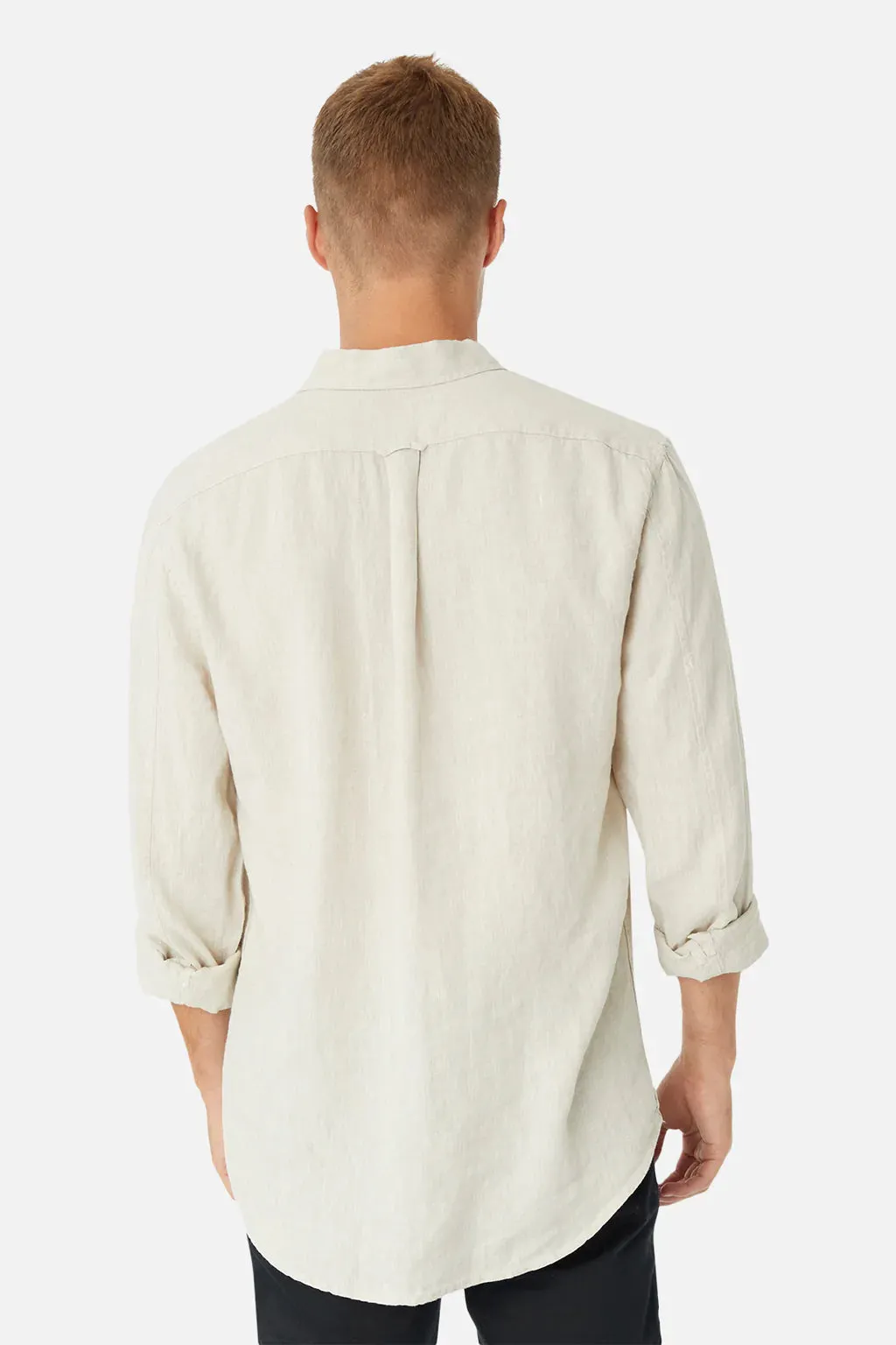 Industrie The Tennyson Linen L/S Shirt - Oatmeal
