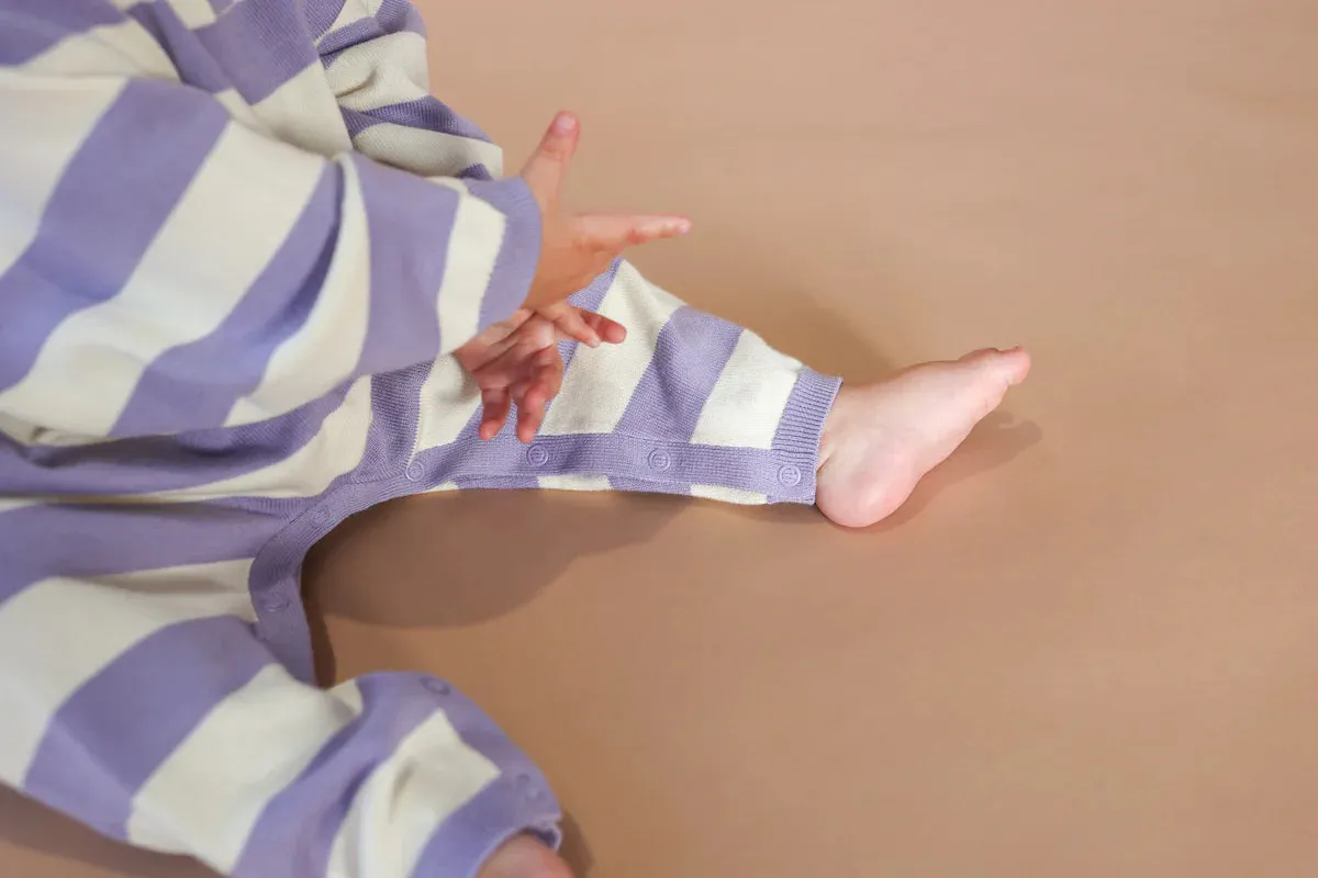Iris/Milk Organic Striped Star Suit