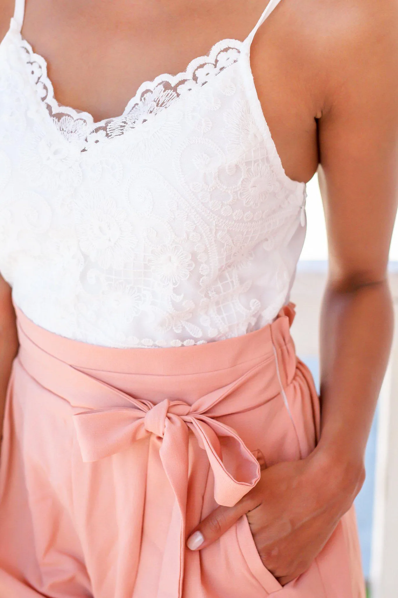 Ivory and Blush Romper