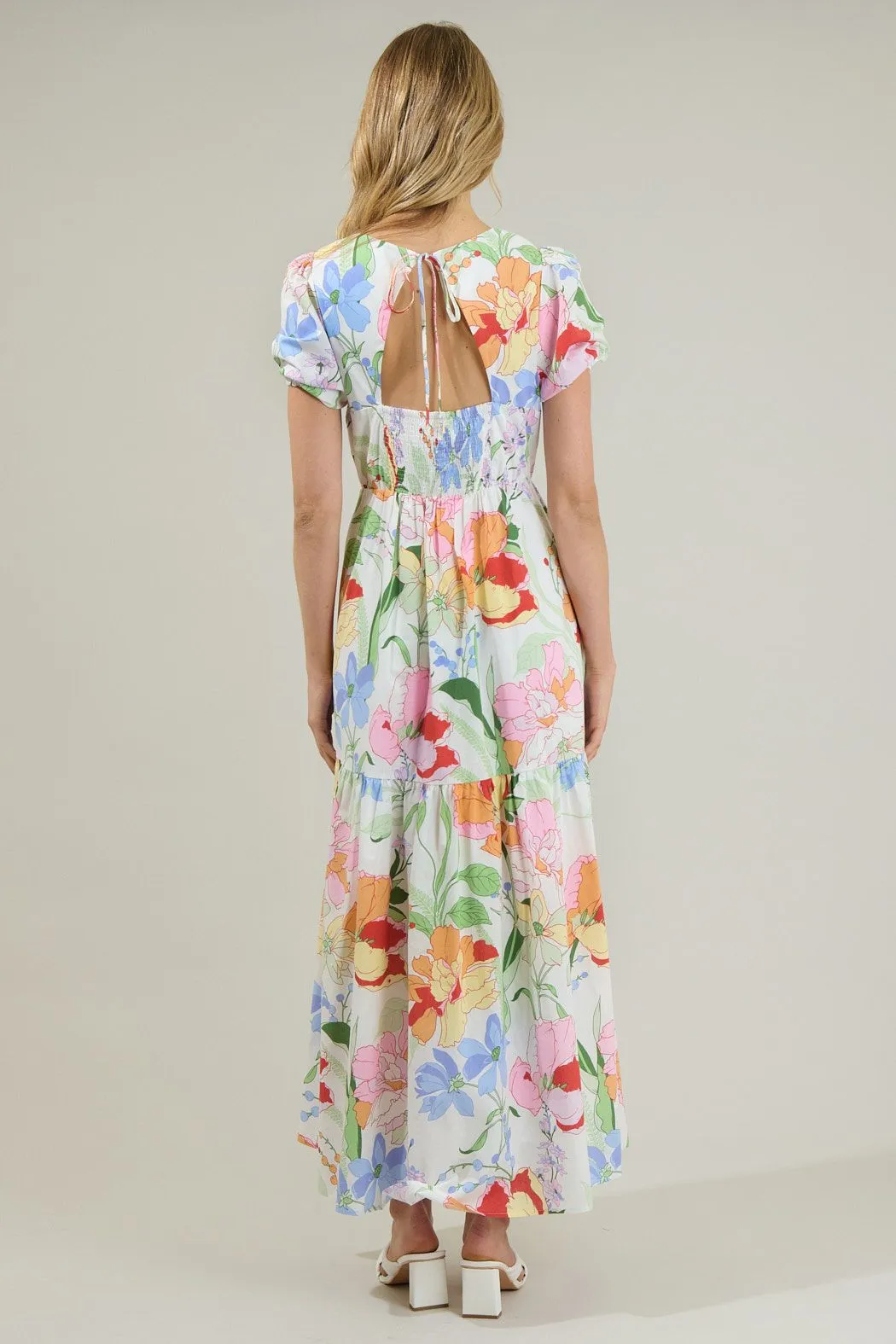 Juliet Floral Garden Becca Tiered Maxi Dress