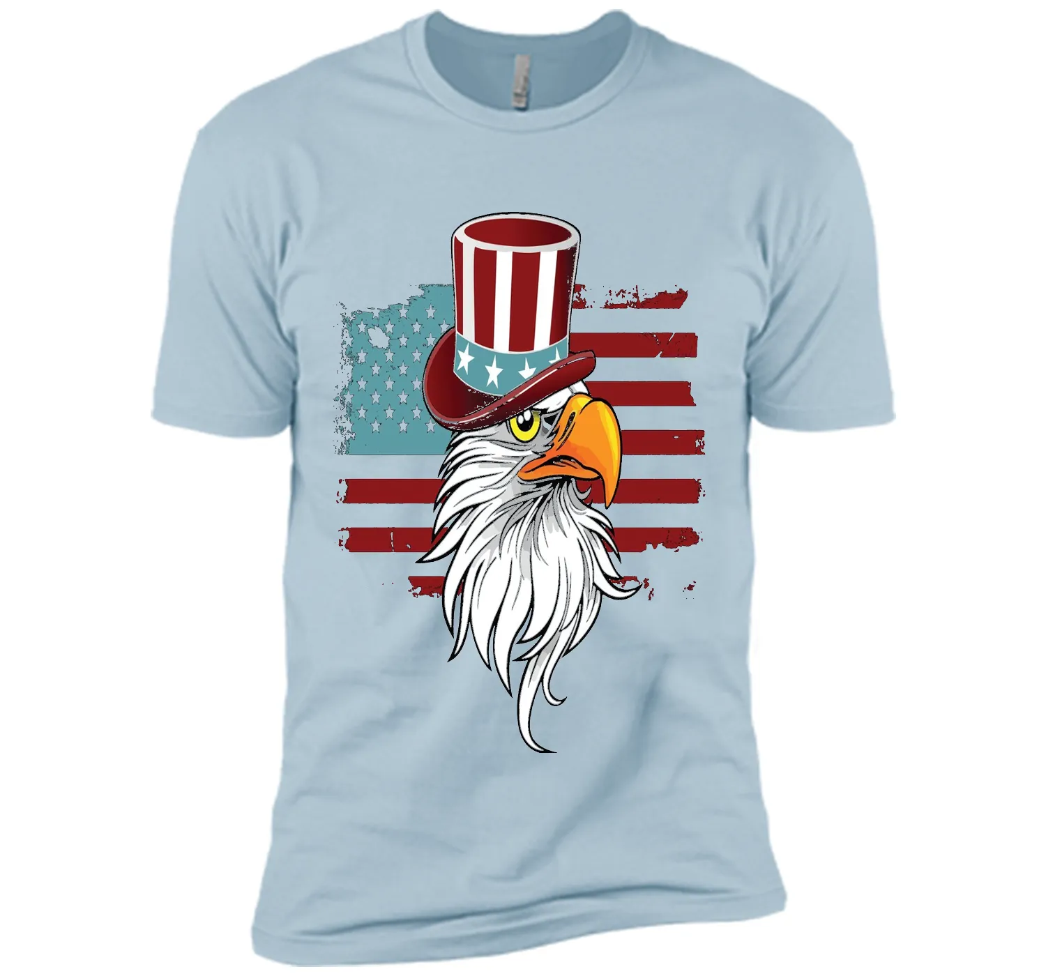 July 4TH Eagle Hat And Flag T-shirt Independence Day Shirt