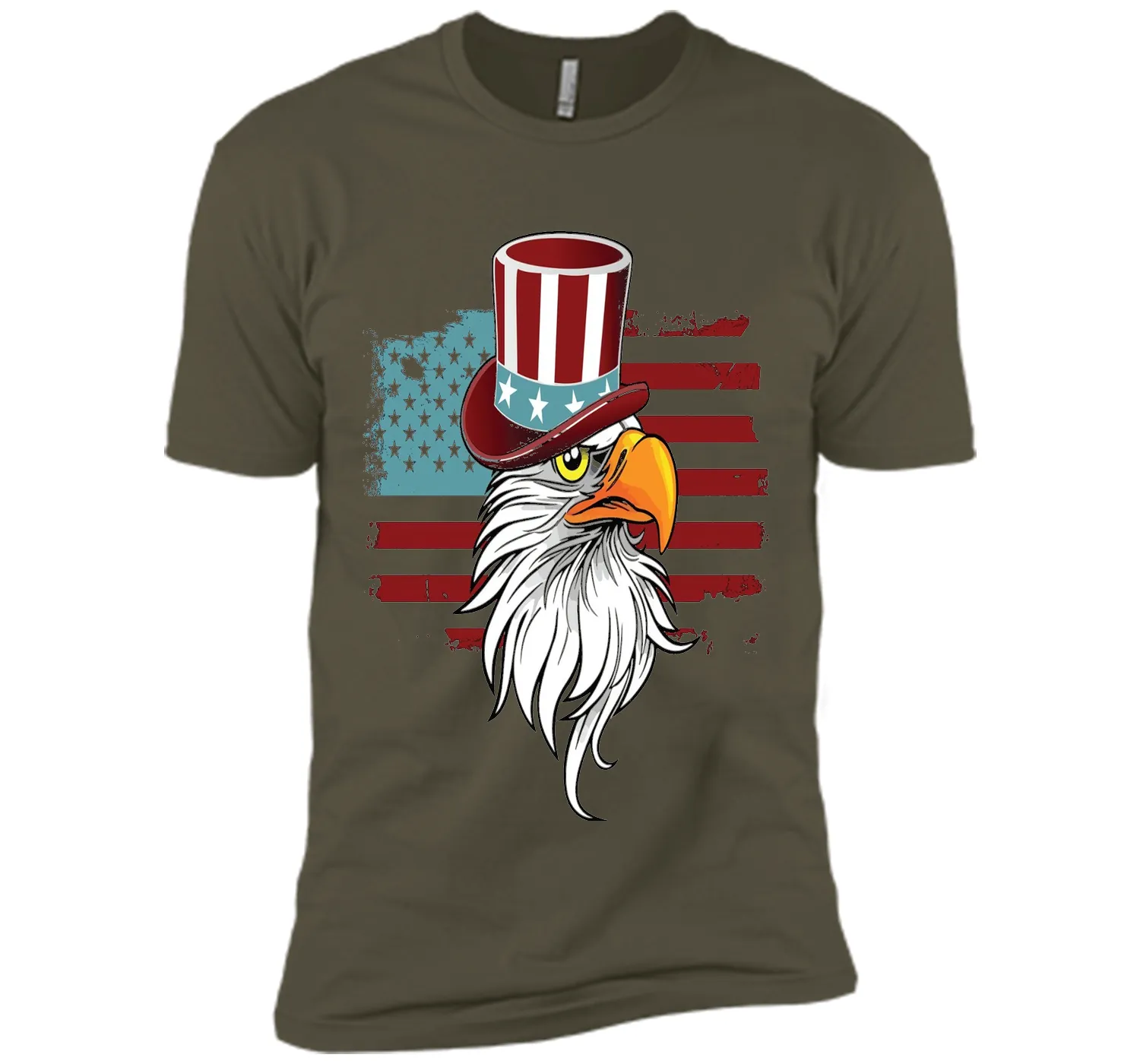 July 4TH Eagle Hat And Flag T-shirt Independence Day Shirt