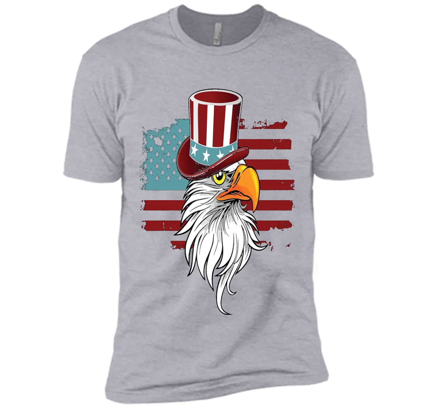 July 4TH Eagle Hat And Flag T-shirt Independence Day Shirt