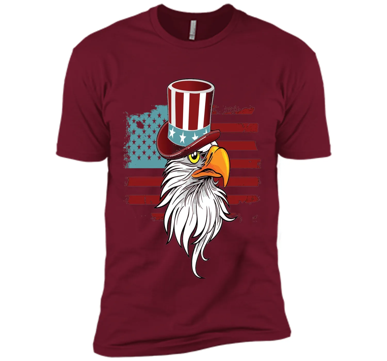 July 4TH Eagle Hat And Flag T-shirt Independence Day Shirt