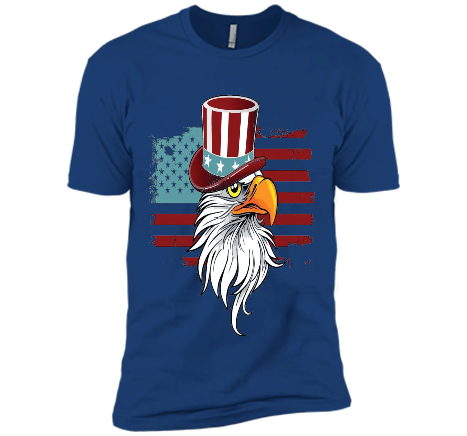 July 4TH Eagle Hat And Flag T-shirt Independence Day Shirt