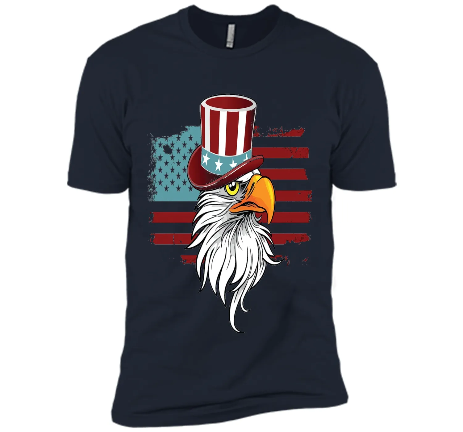 July 4TH Eagle Hat And Flag T-shirt Independence Day Shirt