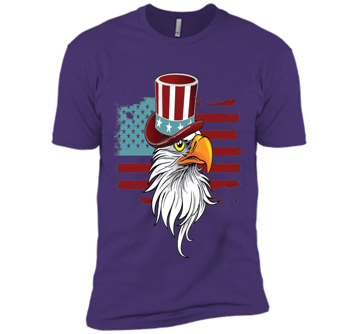 July 4TH Eagle Hat And Flag T-shirt Independence Day Shirt