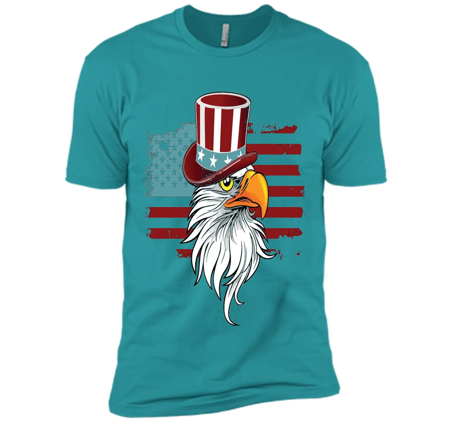 July 4TH Eagle Hat And Flag T-shirt Independence Day Shirt