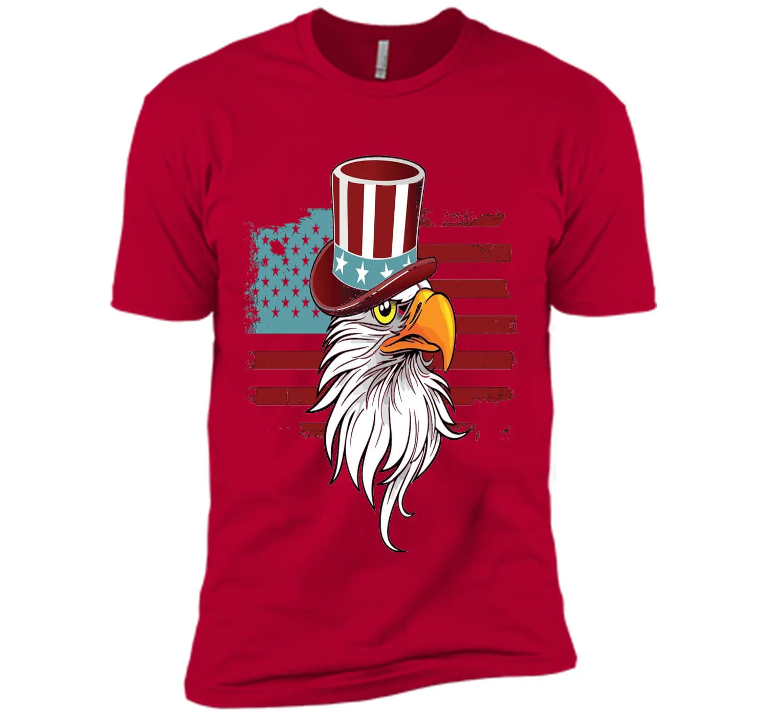 July 4TH Eagle Hat And Flag T-shirt Independence Day Shirt