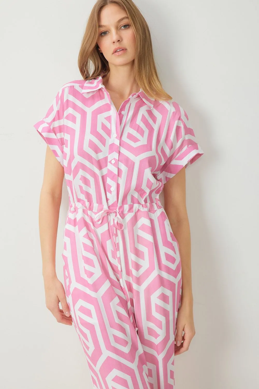 Jump Into Spring Jumpsuit - Pink
