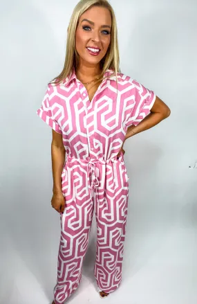 Jump Into Spring Jumpsuit - Pink