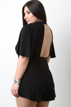 Keyhole Cutout Butterfly Romper