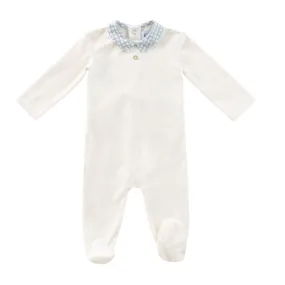 Kipp Baby Blue Gingham Collar Romper