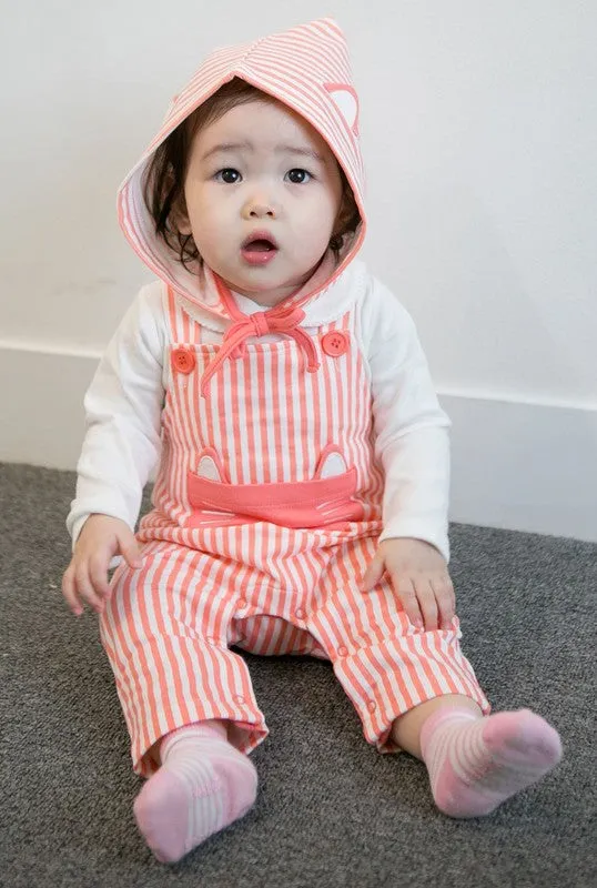 Kitty overalls Baby Bodysuit (include Hat)