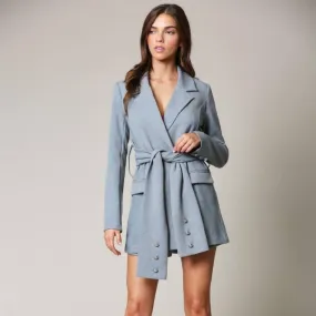Labi - A blazer romper featuring a notched lapel collar