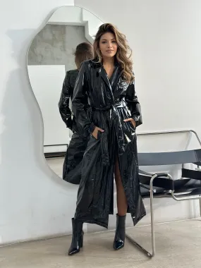 Lacquer trench coat