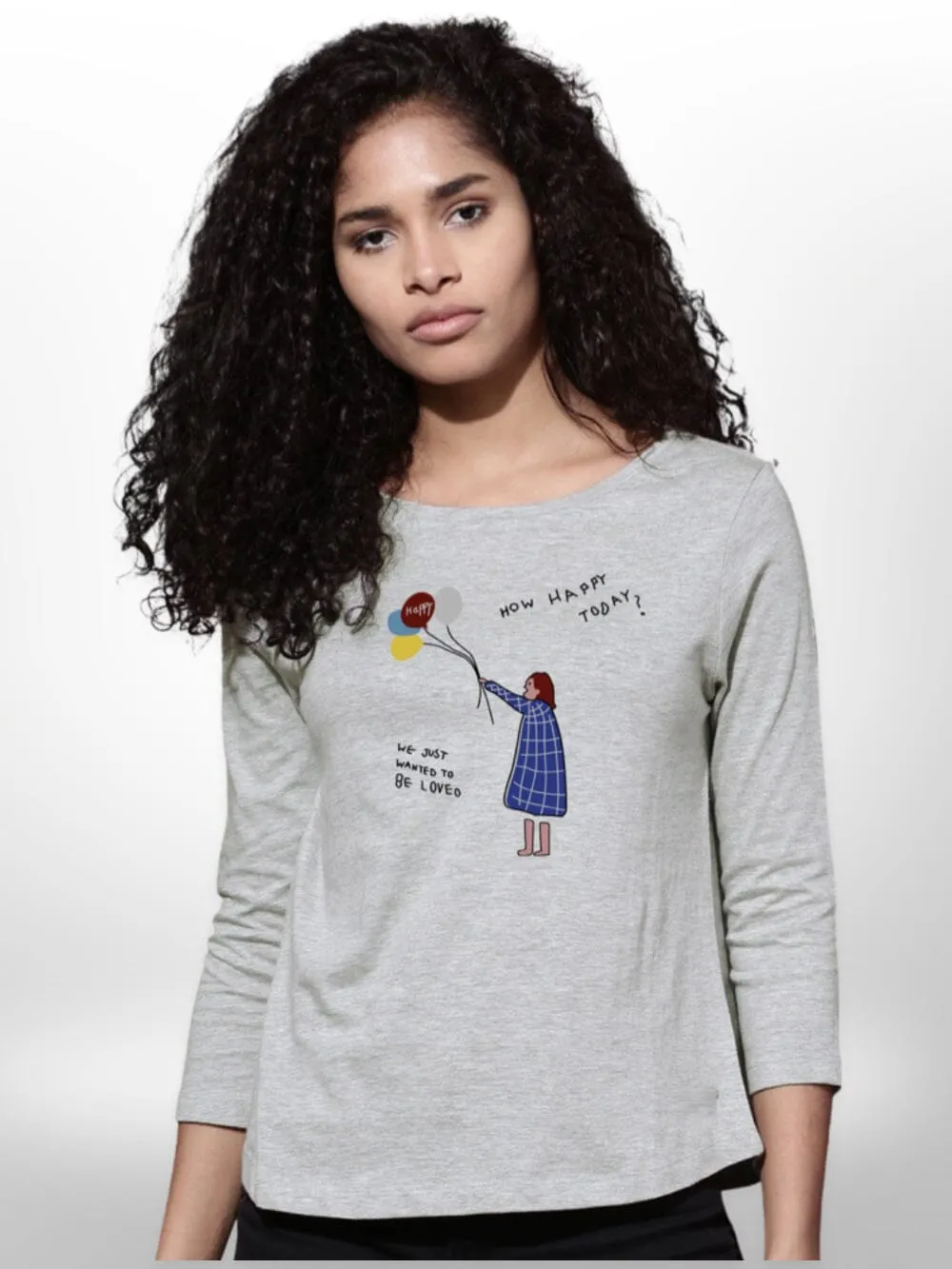 Ladies Colorful Printed T-shirt 4 Quarter Sleeve